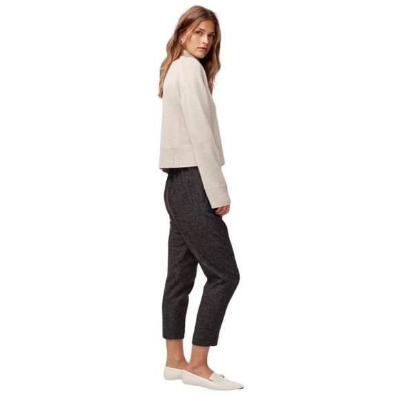 Aritzia Babaton Cohen Pant- Cropped Wool Blend Pleated Dress Pants - Picture 3 of 14